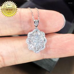 Chains 18K White Gold Natural Diamond Necklace All Use 0.5ct And Have Certificate HM011