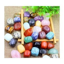 Stone 23Cm Irregar Chakra Beads Statue Natural Stones Carved Decoration Rose Quartz Healing Crystal Gift Room Ornament Decor Drop De Dh1Ft