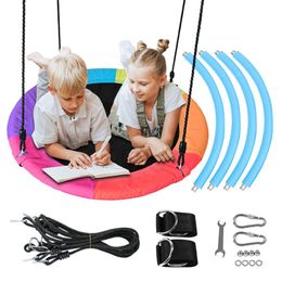 Camp Furniture Inch Kids Tree Swing With Adjustable Ropes Outdoor Round Sets Disc Seat Hanging Toys Garden SwingCamp CampCamp