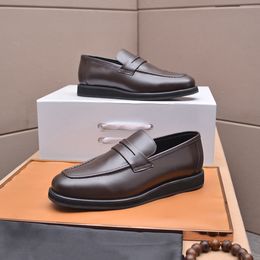 2023 New Classic Dress Shoes Men Formal Business Genuine Leather Flats Mens Fashion Brand Slip On Casual Walking Loafers Size 38-45