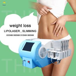 6D lipo laser Slimming 635nm 660nm 810nm 980nm red light diode lipo laser fat burning machine body shaping fat removal machine