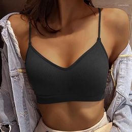Camisoles & Tanks Women Sports Bra Fast Dry Elastic Padded Gym Running Underwear Solid Colour Fitness Yoga Sport Breathing Tops Tube Top