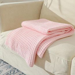 Blankets Korean Cotton Waffle Sofa Bed Towel Blanket For Travel Office Air Condition Thin Bedding Coverlet Soft Home Decor