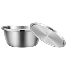 Bowls Salad Bowl Lid Stainless Mixing Whisk Ramen Cover Nesting Steel Kitchen Colander Fruit