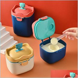 Baby Bottles# Bottles Portable Food Storage Box Bpa Forma Dispenser Cartoon Infant Milk Powder Toddler Snacks Cup Container Drop Del Dhecm
