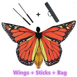 Stage Wear Belly Dance Butterfly With Sticks Bag Kids Children Dancing Costume Women Adult Bellydance Colorful Robs