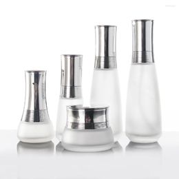 Storage Bottles High Quality Lotion Pump Bottle Cosmetic 120ml Package With Silver Lid For Foundation Container