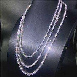 Usa Hot Product 925 Silver Tennis Necklace Chain Vvs Diamond Jewellery Moissanite Tennis Chain