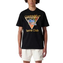 23SS New Casablanca designer Classic Fashion Cotton T shirt Tennis Club Tennis Men and Women Loose Versatile Short Sleeve Tee