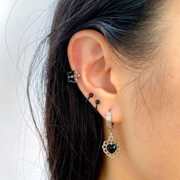 Backs Earrings Butterfly Earclip Without Piercing For Women Bone Clip Fashion Black Tassel Heart Party Jewelry Daily Sets