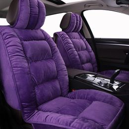 Car Seat Covers Winter Short Plush Universal For Dacia All Models Sandero Duster Logan Pink Accessories Cushions