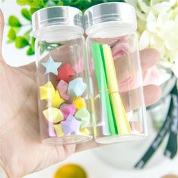 Storage Bottles 65ml Hyaline Bayonet Glass Have Spiral Plastic Lid With Silver Tangent Mini Craft Vials Use As Candy Food Pot 24Pcs