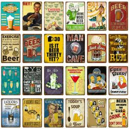retro Liquors tin sign Beer Bar Decor Drink Wine Metal Signs Pub Club Hotel Home Wall Plaque Vintage Hawaii Man Cave personalized tin Poster Size 30X20CM w02