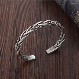 Bangle Punk Rope Braided Twist Pattern Bracelet Charm Men Ladies Casual Fashion Cuff Opening Jewelry Wholesale