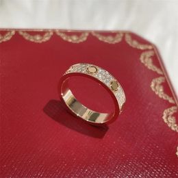 Liebe Gold Silber Farbe Luxus Ringe Männer Schmuck Frau schnitzen Brief Cjeweler Verlobung für Frauen Bague Moissanit Herren Ehering nie verblassen ZB019 F23
