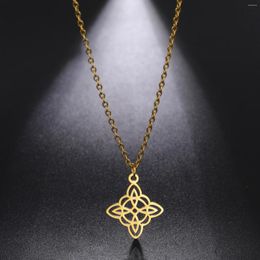 Pendant Necklaces Stainless Steel Celtic Knot Necklace Gold Plated Viking Irish Jewellery Good Luck Talisman Amulet For Women Men