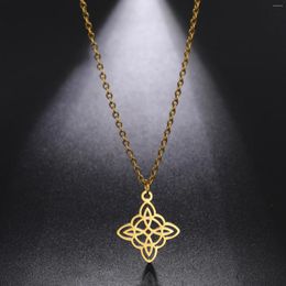 Pendant Necklaces Stainless Steel Celtic Knot Necklace Gold Plated Viking Irish Jewelry Good Luck Talisman Amulet For Women Men