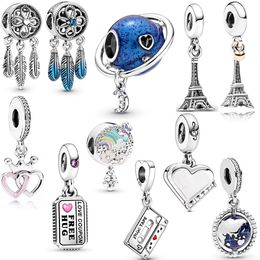 Pandora S925 Sterling Silver Paris Eiffel Tower Charm Towel Charm Towel Is Suitable for Bracelet DIY Fashion Jewelry