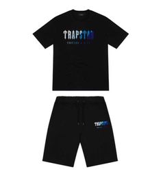 Motion current Trapstar New Men's t Shirt Short Sleeve Outfit Chenille Tracksuit Black Cotton London Streetwear 23ess