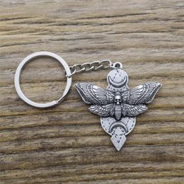 Keychains 12pcs Mysticism Magic Death Head Skull Moth Wicca Moon Butterfly Pendant Key Ring Withchcraft Jewellery