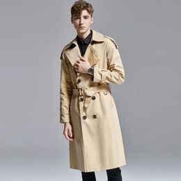 Men's Wool & Blends 2023 Solid Colour Men Trench Luxury Double Breasted X-long Mens Jackets And Coats Plus Size 6xl Fashion Slim Fit Male