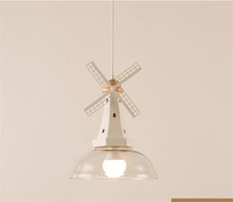 Pendant Lamps Nordic LED Windmill Glass Lights Lighting For Living Room Bedroom Loft Coffee Shop Home Indoor Decoration Hanging