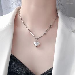 Chains YIZIZAI Handmade Vintage Thai Silver Color Digital Twist Heart Pendant Necklace For Women Friend Gift Simple Clasp1