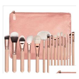 Makeup Brushes Brush 15Pcs/Set With Pu Bag Professional For Powder Foundation Blush Eyeshadow Drop Delivery Health Beauty Tools Acces Dhlmi