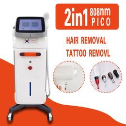 Professional 808nm Diode Laser Hair Removable Skin Care Shrink Pores Wrinkle Removal High Power Beauty Machine pico ND yag tattoo remove device 2 handles 3 Waves