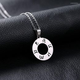 Pendant Necklaces SONYA Stainless Stee Jewellery Six Word Om Mani Padme Hum S Round Necklace For Men/Women Buddhism Bijoux Femme