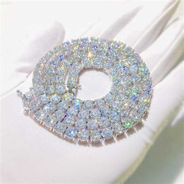 Fine Jewelry Hot Selling 5mm Width Custom 10k 14k 18k Solid Gold Jewelry d Clarity Vvs Moissanite Tennis Chain