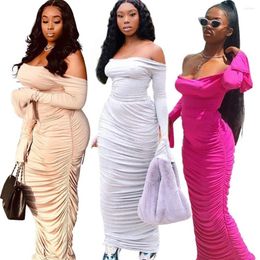 Work Dresses Women's Sexy Backless Flare Sleeve Draped Tops And Maxi Skirt 2 Piece Set