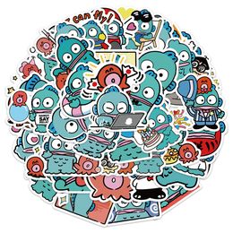 50PCS Graffiti Stickers Animated Half Fish For Car Skateboard Laptop Ipad Bicycle Motorcycle Helmet PS4 Phone Kids Toys DIY Decals Pvc Water Bottle Decor