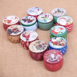 Christmas Decorations 10pc For Home Gift Box Santa Claus Snowman Iron Ball Candy Candle Jar