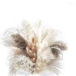 Decorative Flowers 79Pcs Natural Dried Pampas Grass Boho Decor Fluffy White Pompous Large Reed Tail Wheat Stalk