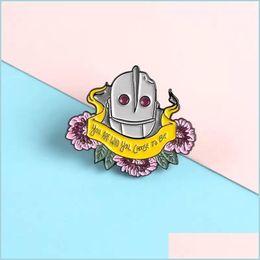Cartoon Accessories You Are Who Chose To Be Enamel Pin Robot Banner Brooch For Friends Kids The Iron Nt Badges Wholesale Clothes Lap Dhfvb