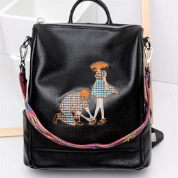 new style High quality 100% popular fashion women Backpack Outdoor Packs Totes Zipper bags women girls Genuine Leather bag 7709179Z