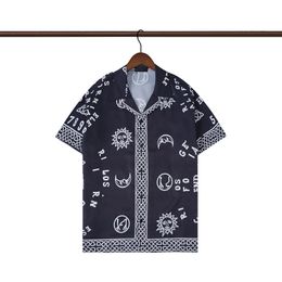 Men's Casual Shirts Summer Button Down Designer Bowling Shirts Men Print Dress Shirt Casual Silk Shirt M-3XL s7