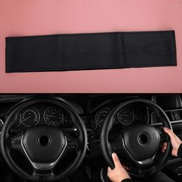 Steering Wheel Covers 15" 38cm DIY Black Genuine Leather Hand Sewing Universal Car Cover