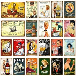 Vintage Man Cave Decor tin sign Make Me Wine Beer Metal Signs Vintage Poster Wall Sticker For Pub Bar Party retro Home Decoration Mural Painting Size 30X20CM w02