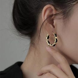 Hoop Earrings Leatherwear Winding Women Jewellery Accessories Modern Silver 925 Gift Fashion Aesthetic Items