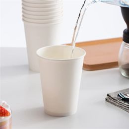 Paper Cups Natural Eco-Friendly Cups White Hot Cups Hot Tea Hot Drink Water Cups Tea Milk Cup Drinking