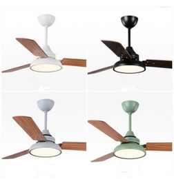 Chandeliers Nordic Industrial Wind Ceiling Fans 220V Wooden With Lights 42 Inch Blades Cooling Remote Dimming Fan Lamp