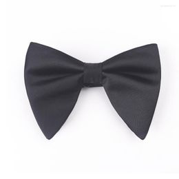 Bow Ties 4Pcs Solid Colour Tie Men's Suit Costume Accessories Clothes Decoration (Black Grey White Yellow)