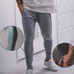 Men's Pants Men Running Gym With Zipper Sports Fitness Jogging Tights Bodybuilding Sweatpants Sport Trousers Male Track Pants2023Men's