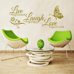 Wall Stickers Carving Life Laughing Love Butterfly Decal Art Poster Theme Wallpaper Fashion Home Decoration PaintingSP-001