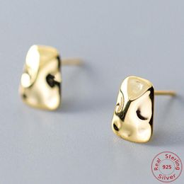 Stud Earrings 2023 Design Genuine 925 Sterling Silver Gold Colour Abstract Face Symbol Fashion Women Jewellery