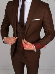 Custom-made Groom Tuxedos One Button Men Suits Peak Lapel Groomsmen Wedding/Prom/Dinner Man Blazer Jacket Pants Tie Vest m3610