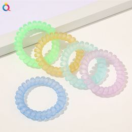 Colorful Matte Telephone Wire Line Ribbon Gum Elastic Hair Band Rings Accessories Rubber Ponytail Holders Hairband Headband 1819