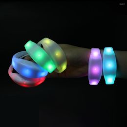 Party Decoration GFLAI Custom Logo Programmable Remote Controlled LED Light Up Bracelets